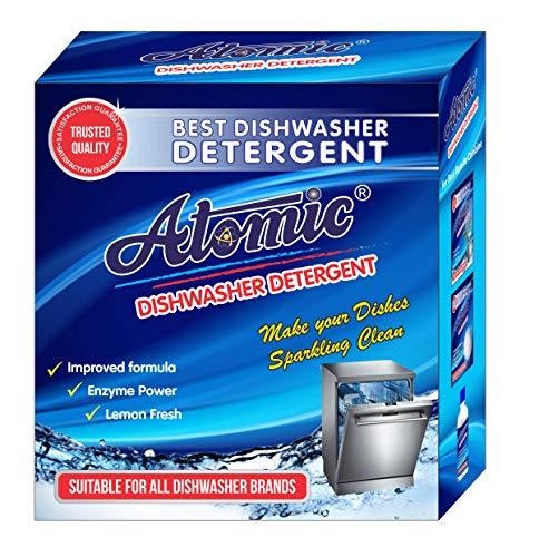 Atomic Dishwasher Detergent Power Gives Ultra Crystal Clear Finish = 900GM Tested by| APCL London|