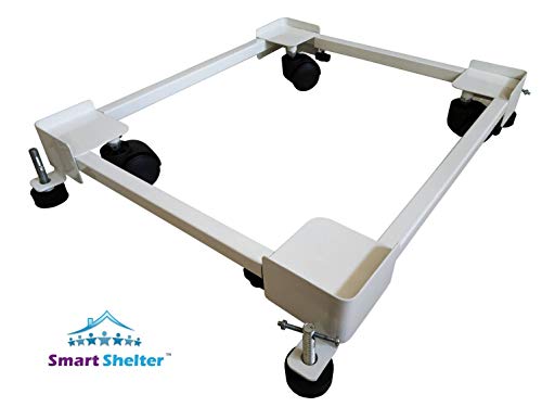 Smart Shelter Original Premium Heavy Duty Front/Top Load Washing Machine/Refrigerator/Dishwasher Stand/Trolley (100% Made of Metal) (White)