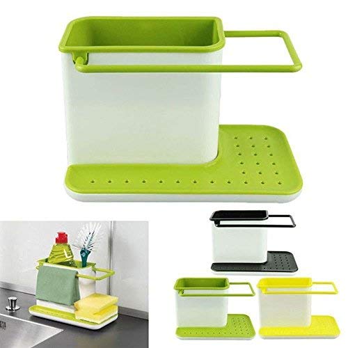 Zollyss 3 in 1 Kitchen Sink Organizer for Dishwasher Liquid, Brush, Cloth, Soap, Sponge, etc. - (Pack of 1)