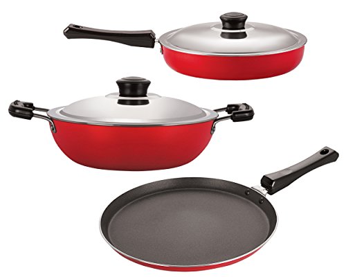 Nirlon Non-Stick Coated Aluminium Dishwasher Safe Cookware Set