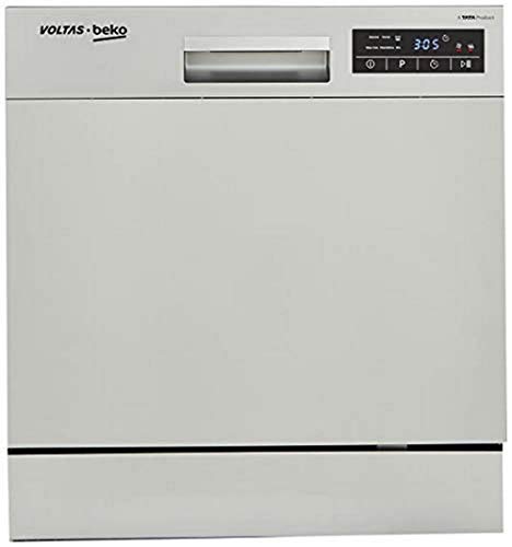 Voltas Beko 8 Place Table Top Dishwasher (DT8S, Silver)